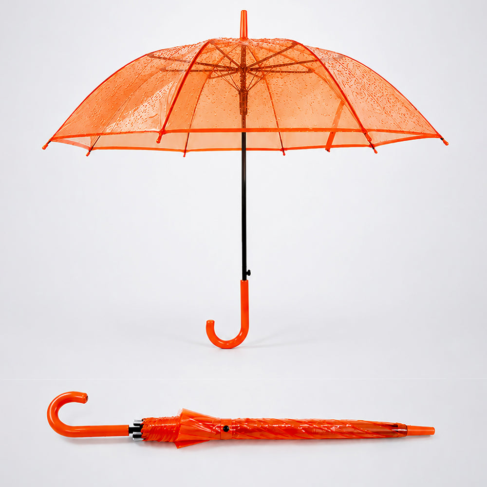 Orange Jelly Transparent Umbrella for Teens & Adults