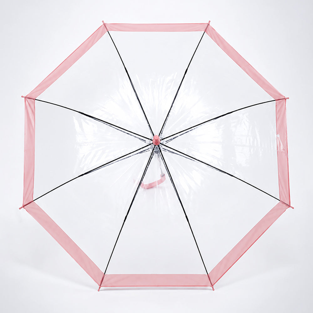 Peach Big Border Transparent Umbrella for Teens & Adults