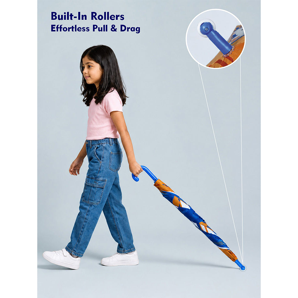 Wheel style Planet Space Astronaut Printed UPF 50+ Kids-Umbrella-5-10Y
