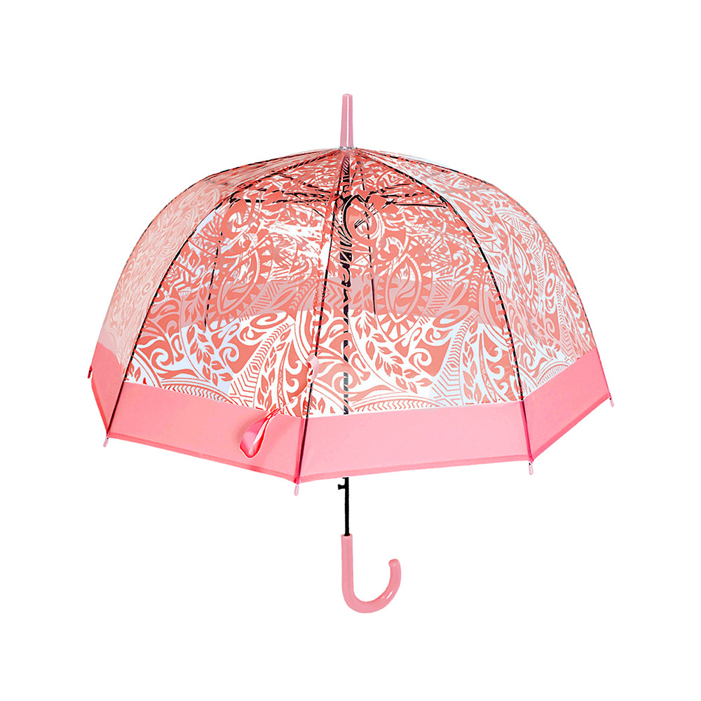 Self Print Pink Transparent Umbrella for Kids and Teens, 8yrs - 15yrs