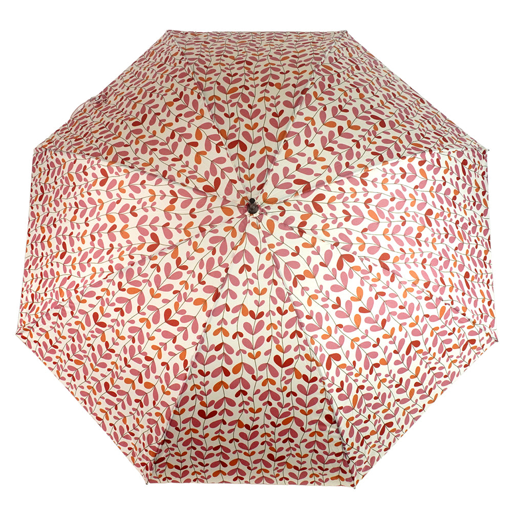 Pink & Brown Leaves print Big size Umbrella for Adults