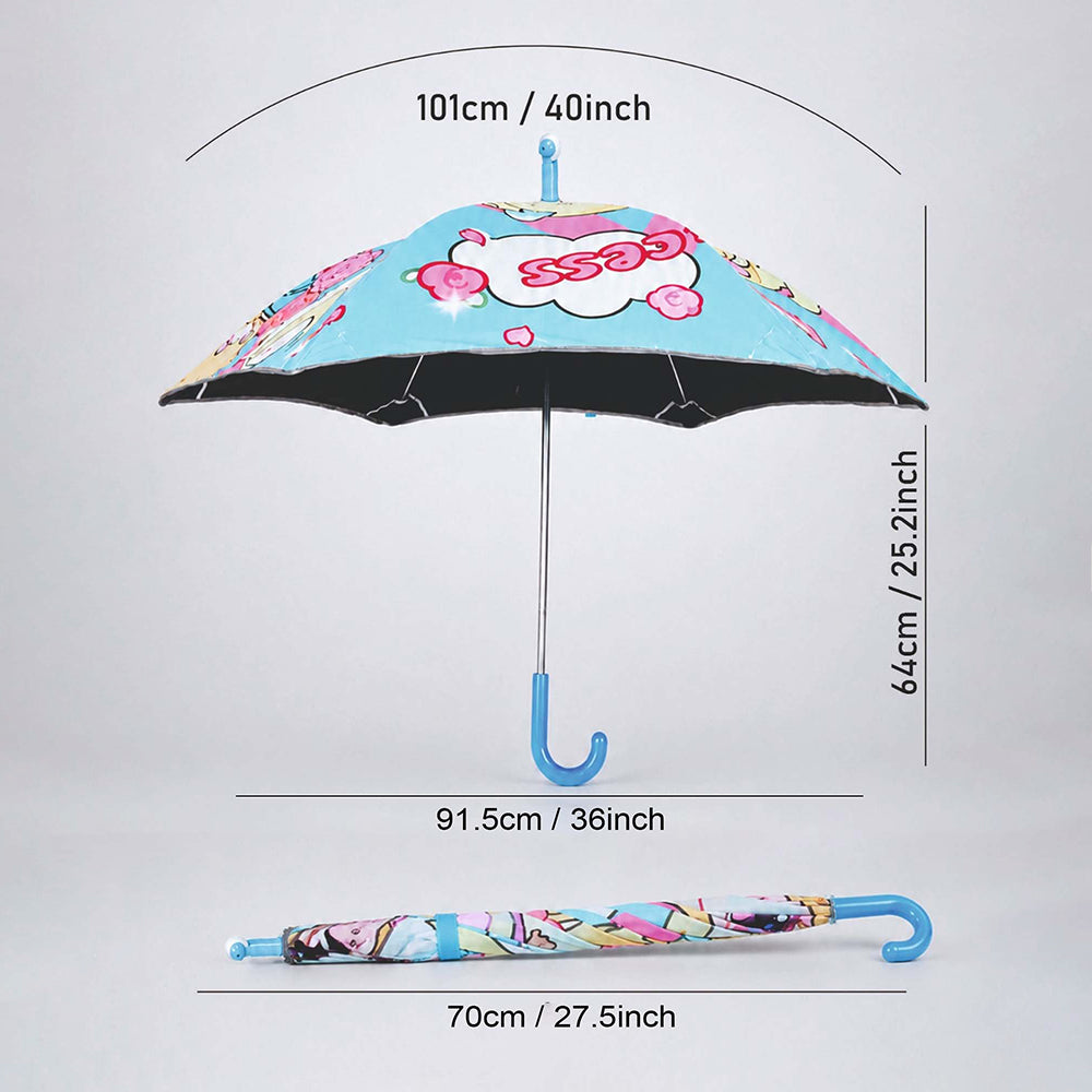 Wheel style Princess Girl Printed UPF 50+ Kids-Umbrella-5-10Y