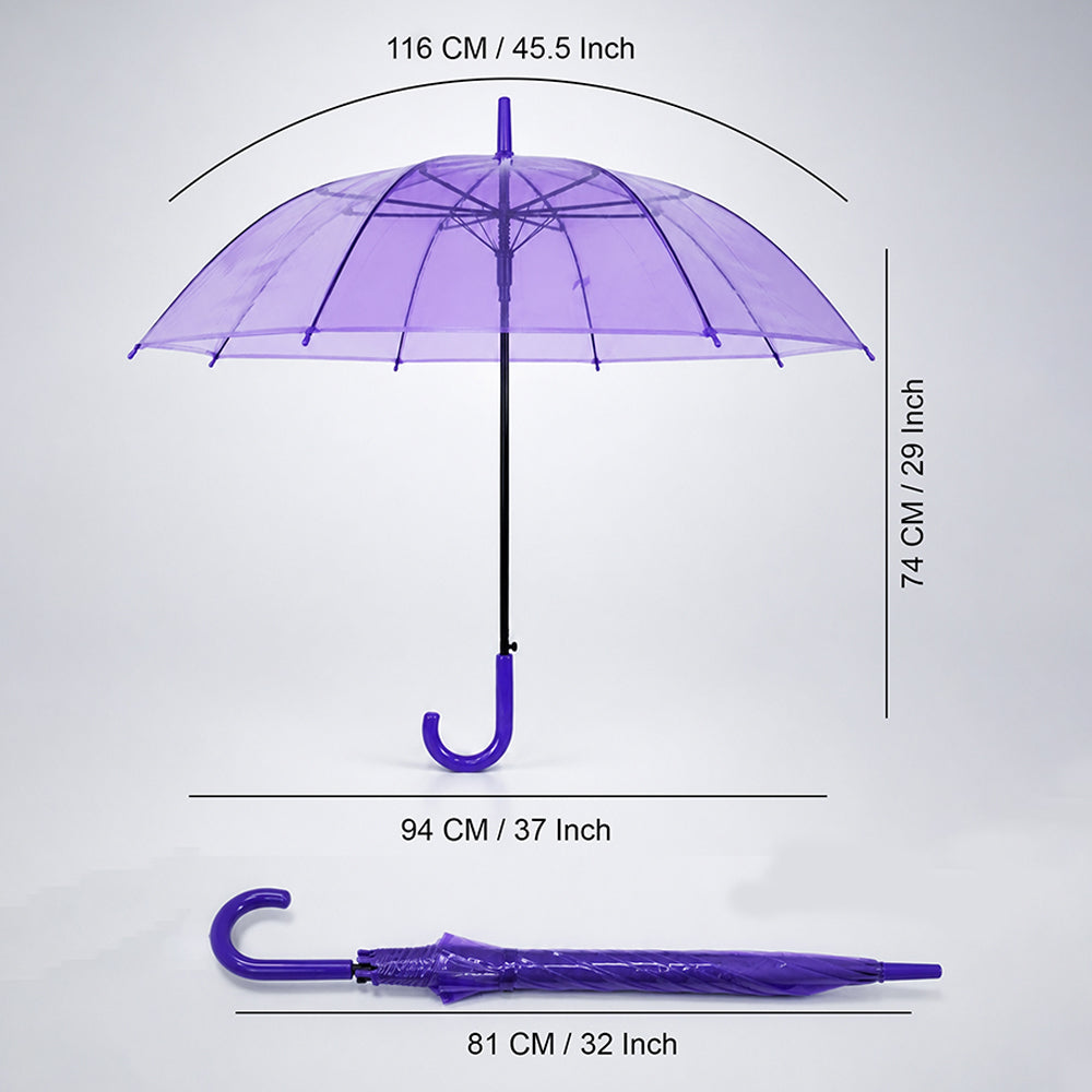 Rich Purple Jelly Transparent Umbrella for Teens & Adults