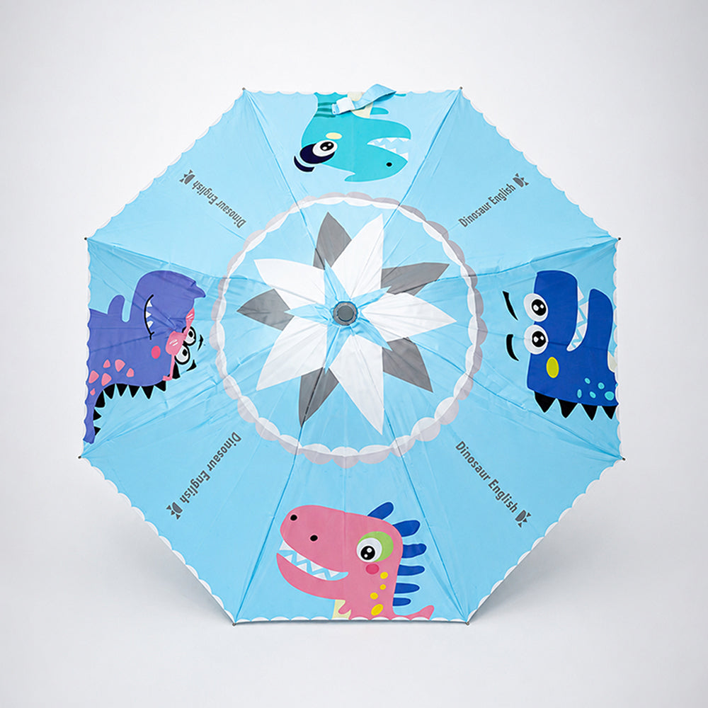 Blue Dino, Unique Mexican Hat Style Kids Umbrella, 5-12 years, Blue