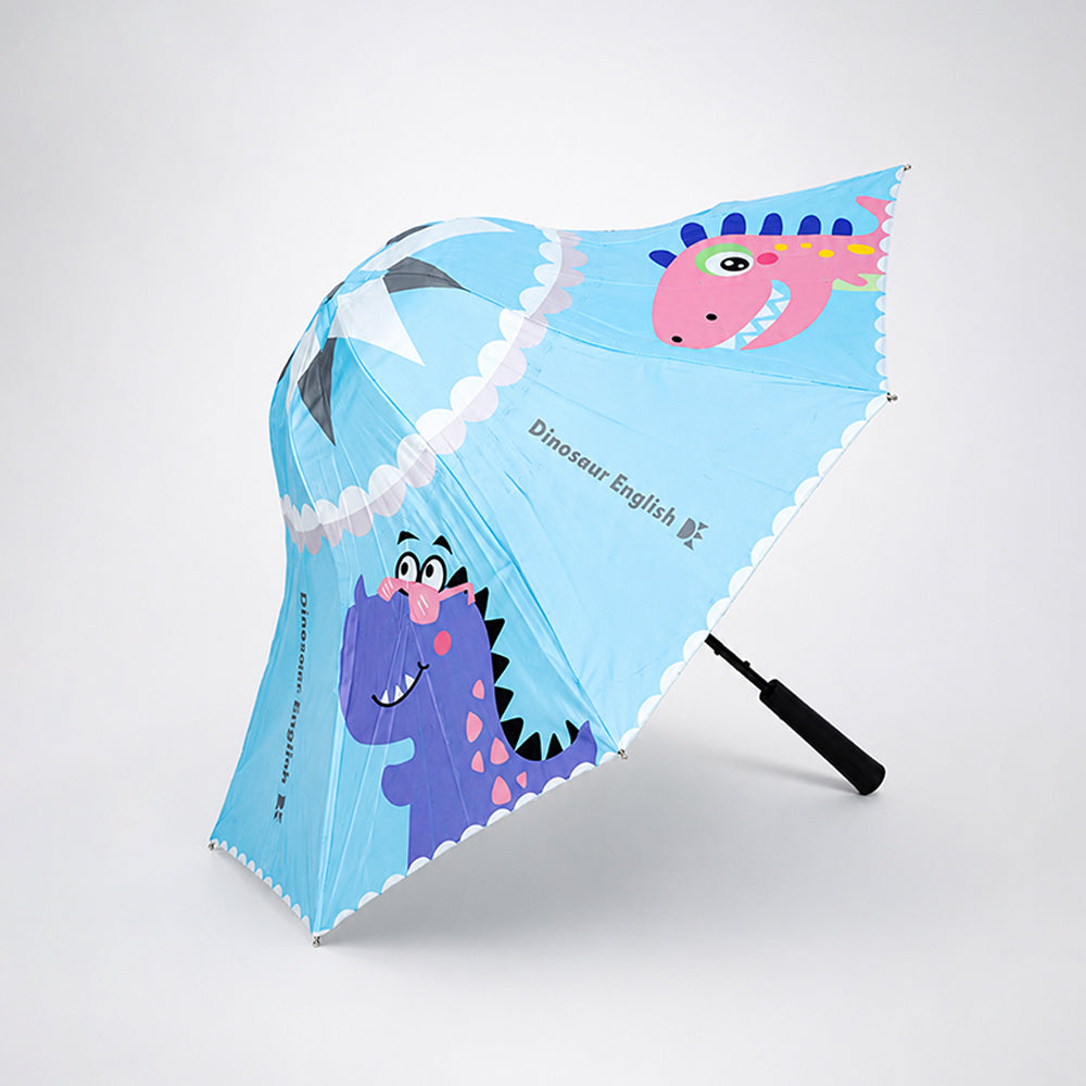 Blue Dino, Unique Mexican Hat Style Kids Umbrella, 5-12 years, Blue