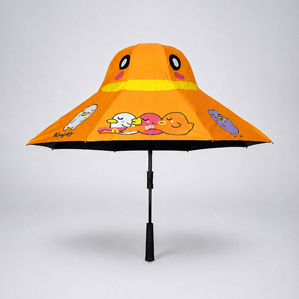 3 Ducklings theme, Unique Mexican Hat Style Kids Umbrella, 5-12 years, Orange