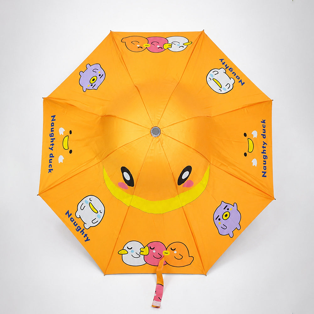 3 Ducklings theme, Unique Mexican Hat Style Kids Umbrella, 5-12 years, Orange