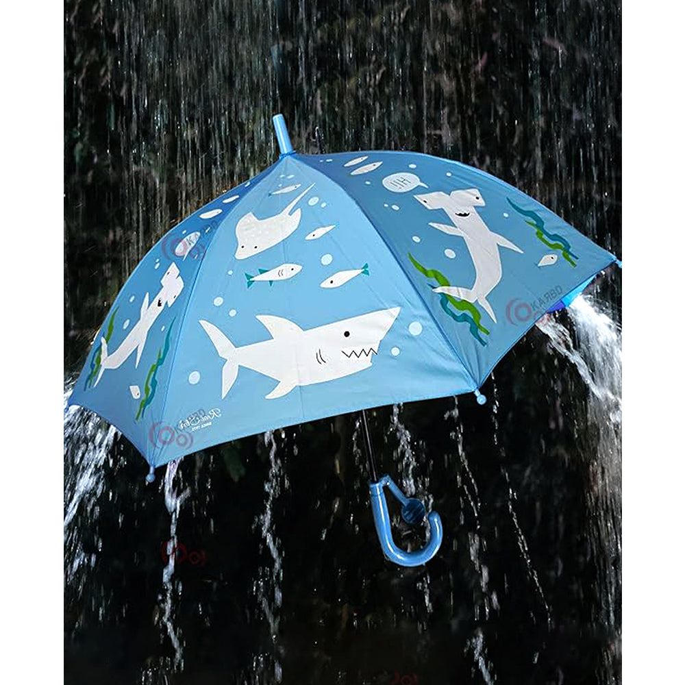 Shark theme Color Changing Magic Umbrella for Kids,5yrs - 10yrs