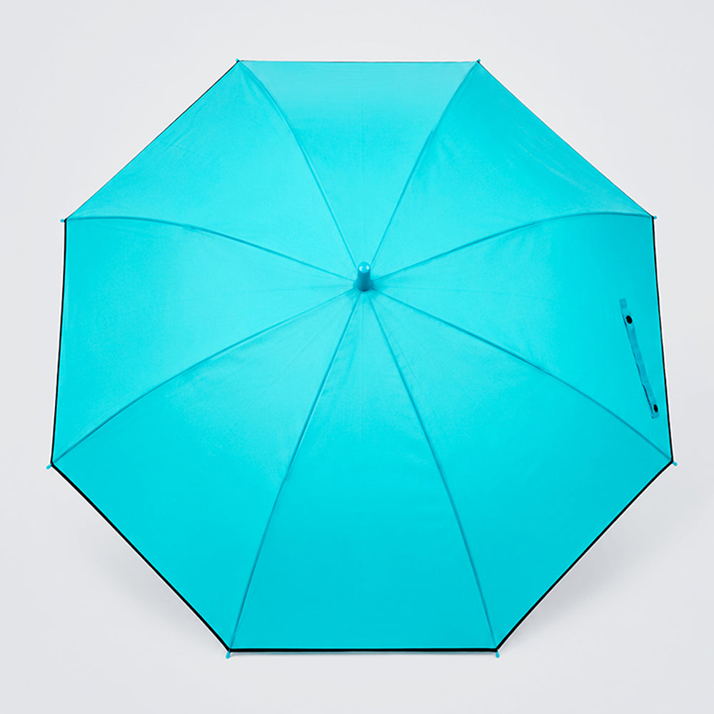 Teal Solid Black border Umbrella for Adults & Teens