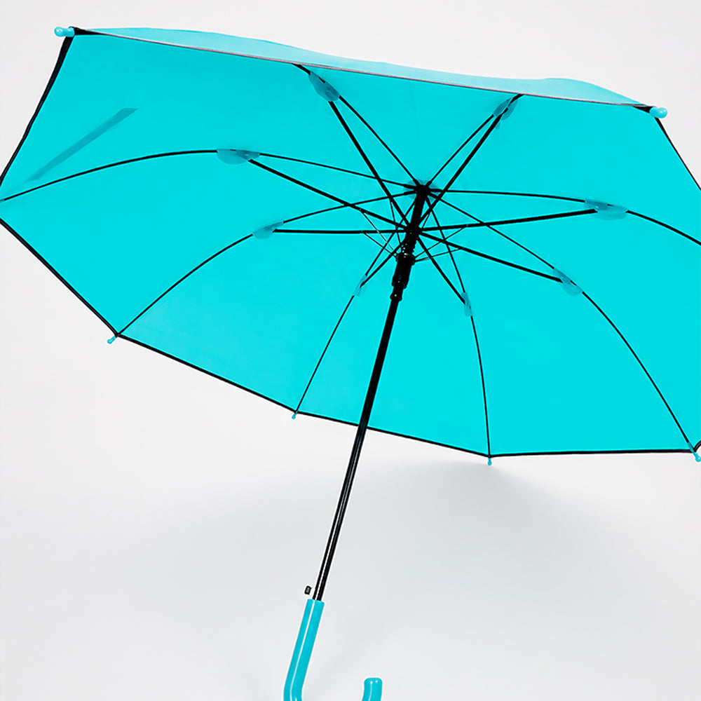 Teal Solid Black border Umbrella for Adults & Teens