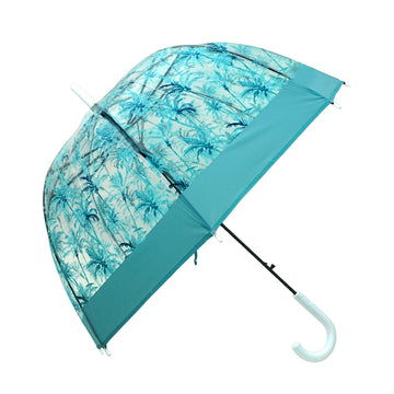 Self Print Turquoise Transparent Umbrella for Kids and Teens, 8yrs - 15yrs