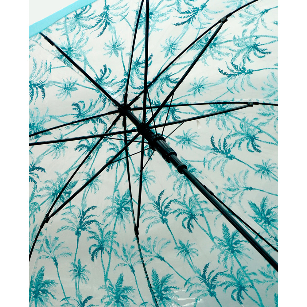 Self Print Turquoise Transparent Umbrella for Kids and Teens, 8yrs - 15yrs