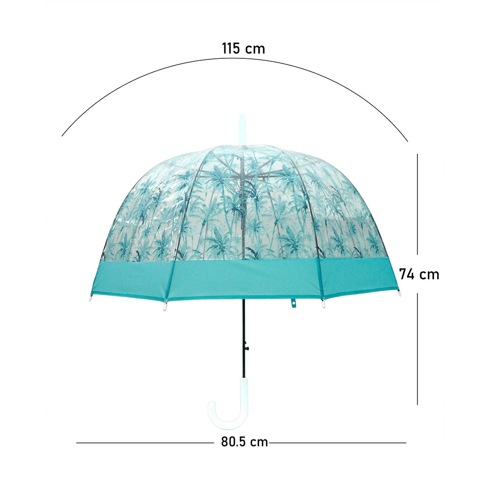 Self Print Turquoise Transparent Umbrella for Kids and Teens, 8yrs - 15yrs
