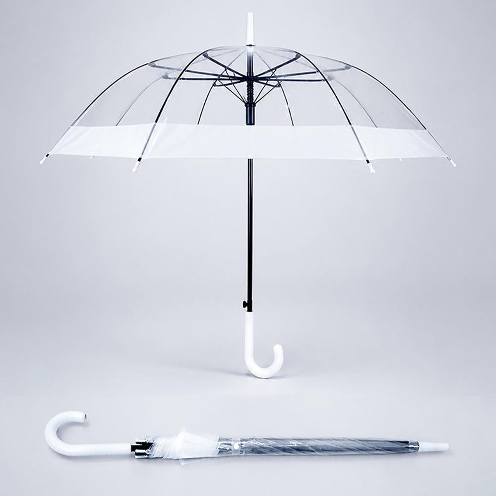 White Big Border Transparent Umbrella for Teens & Adults