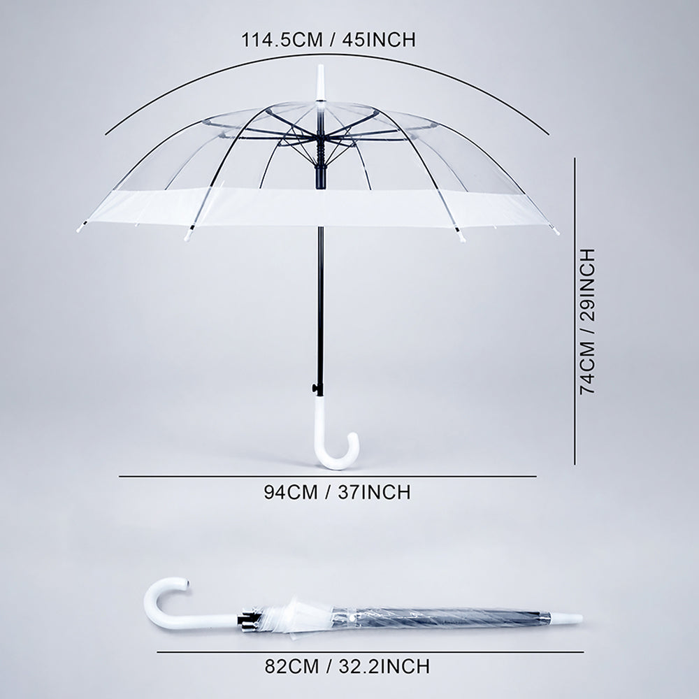 White Big Border Transparent Umbrella for Teens & Adults