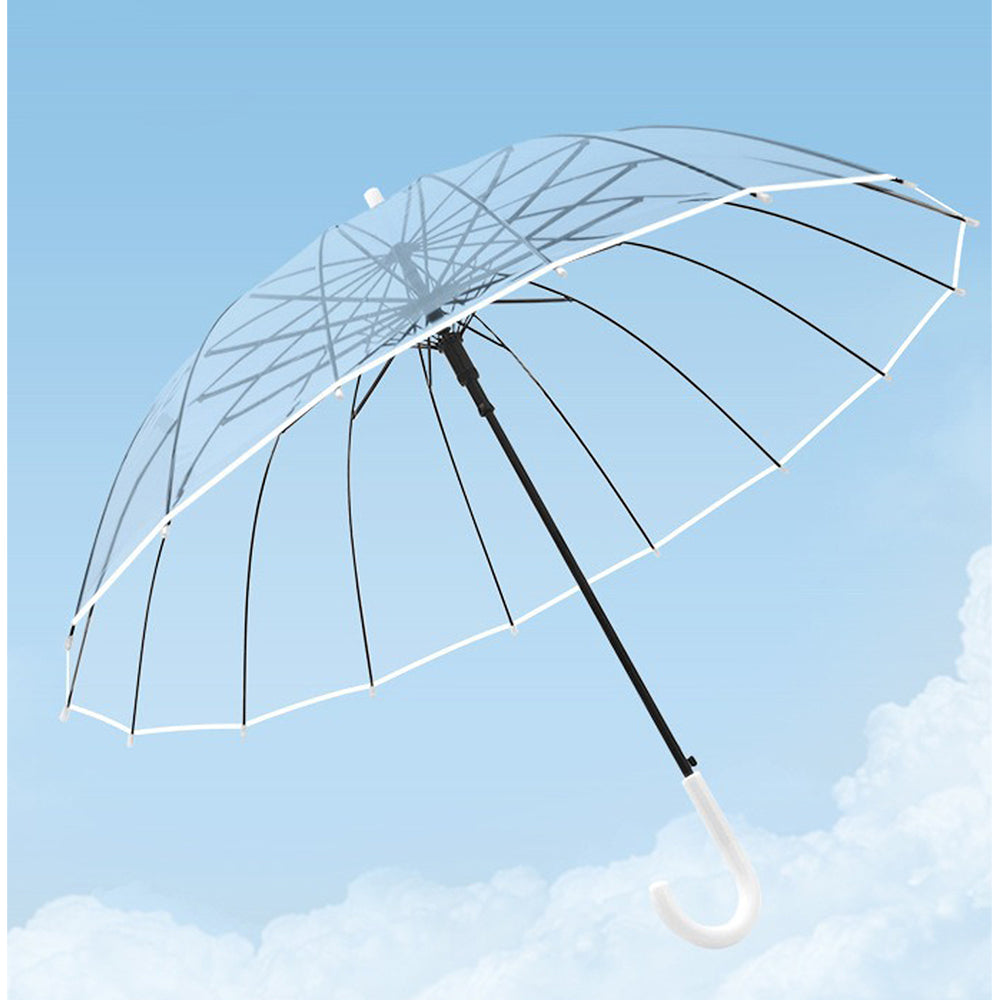White Border Transparent Umbrella for Adults