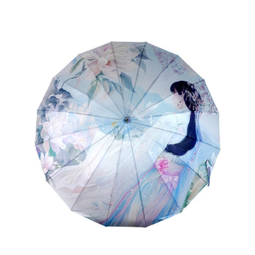 Calm Woman Floral print Big Size Umbrella for Adults