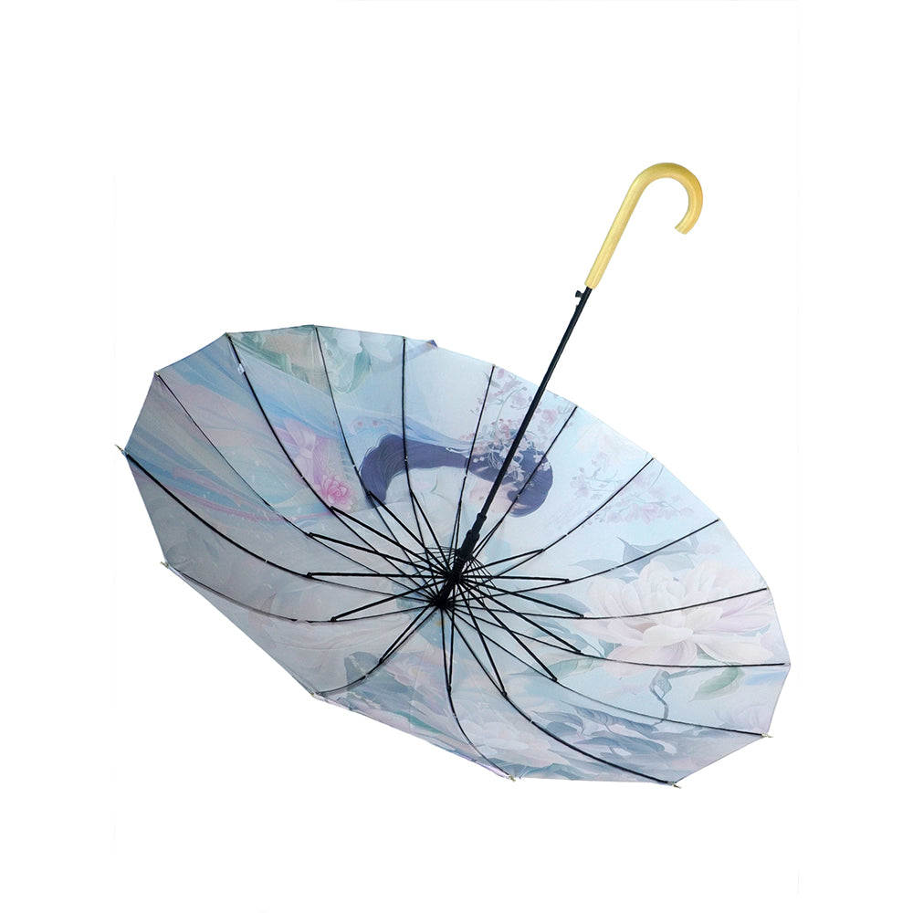 Calm Woman Floral print Big Size Umbrella for Adults