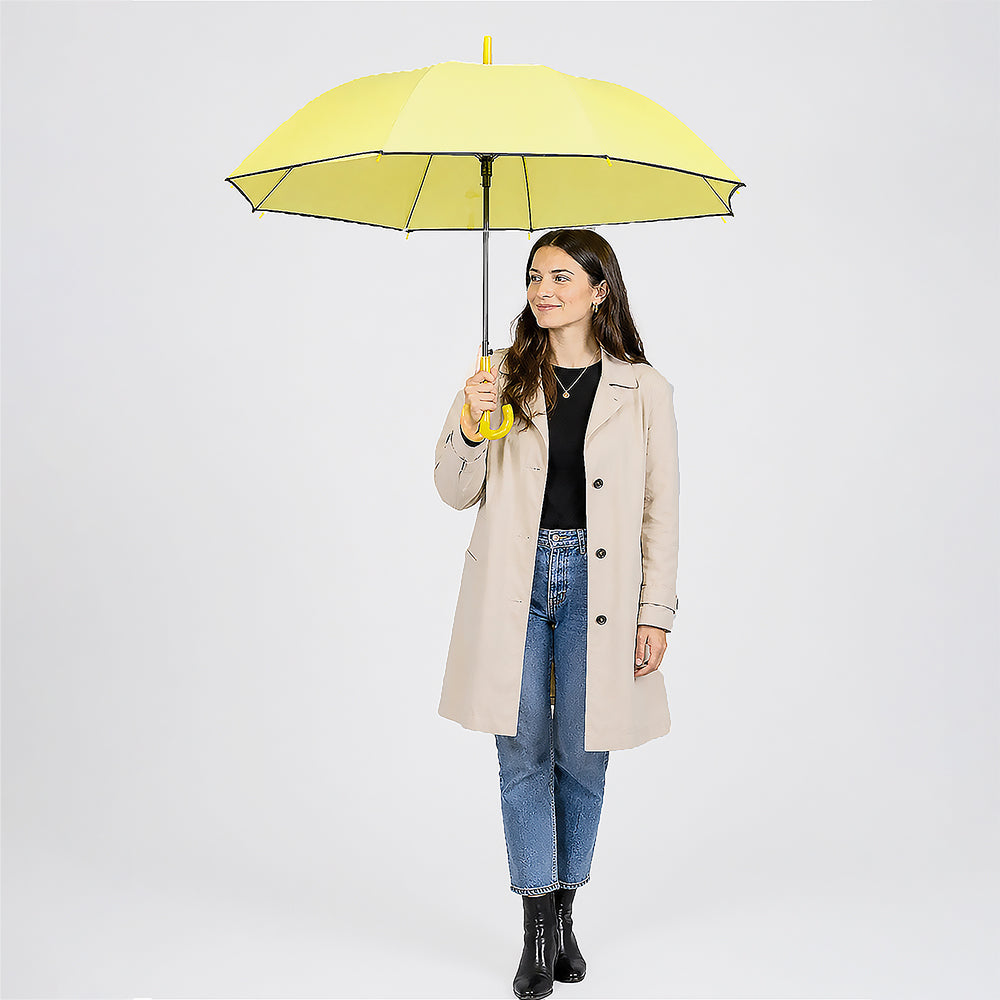 Yellow Solid Black border Umbrella for Adults & Teens