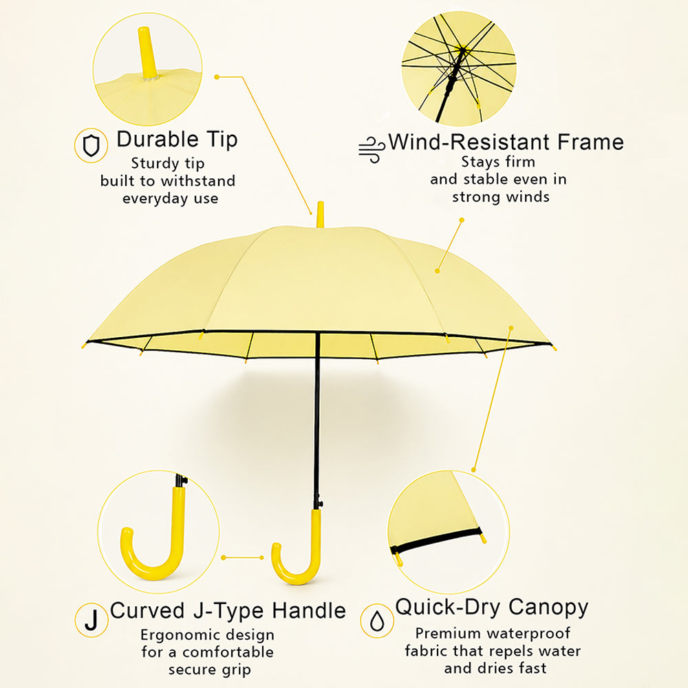 Yellow Solid Black border Umbrella for Adults & Teens