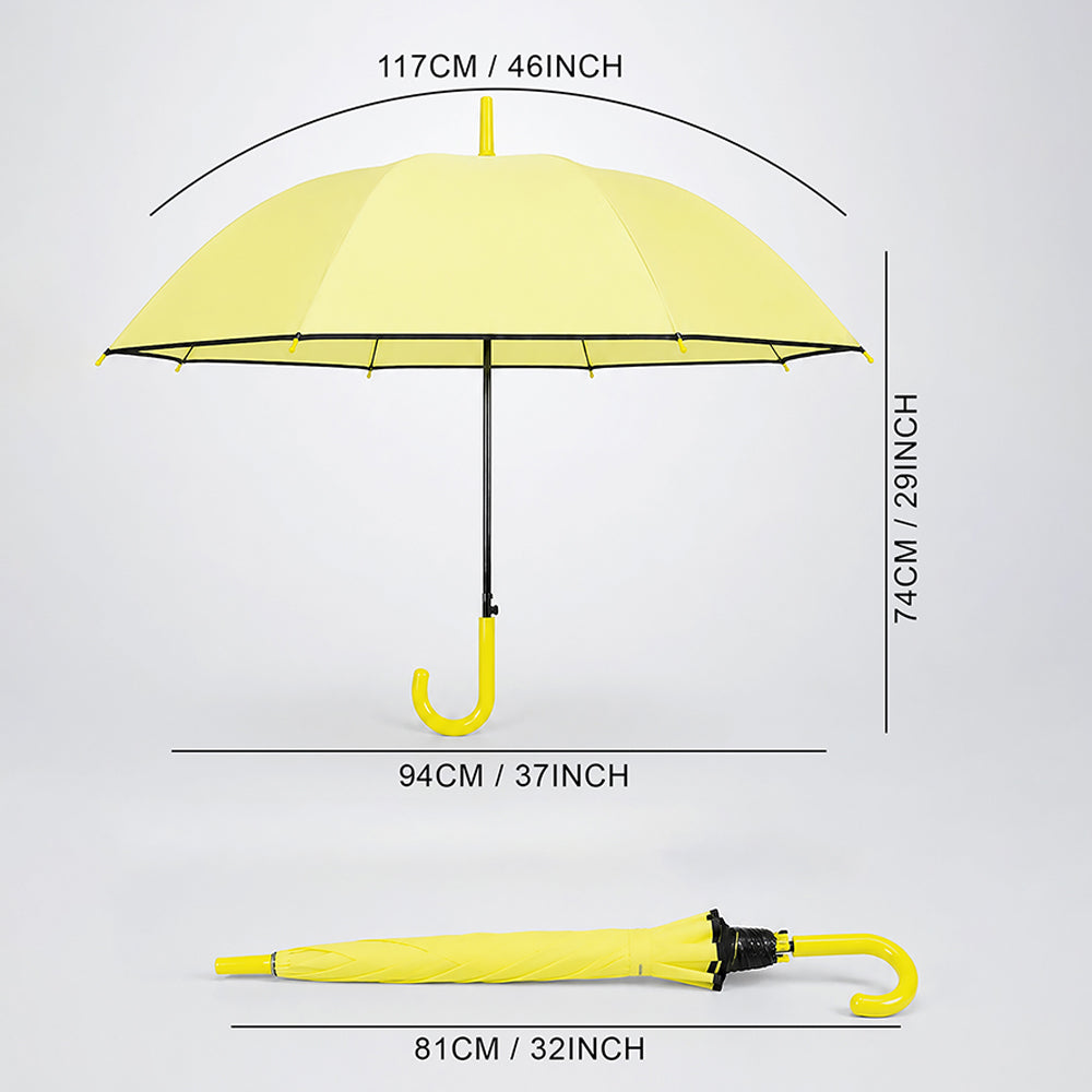 Yellow Solid Black border Umbrella for Adults & Teens