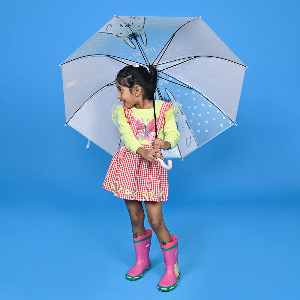 Pink Translucent Bunny Hugs, Rain and All-season Umbrella for Kids & Adults