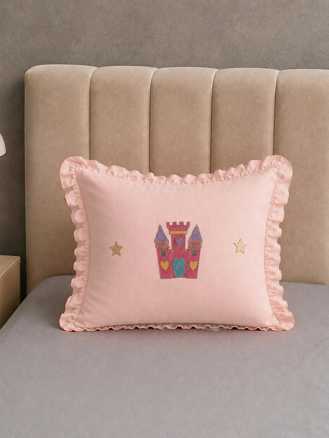 4 pcs Unicorn & Princess Luxe Embroidered collection of Single bed comforter, 1 flat bedsheet, 2 pillow covers entire Bedding Set for Single Size Bed.