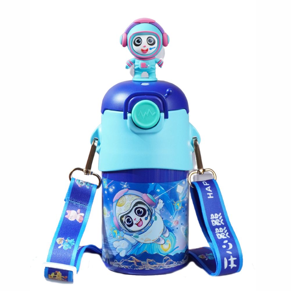 Blue 3D Astronaut Toy Lid Kids Stainless Steel Water Bottle,500ml
