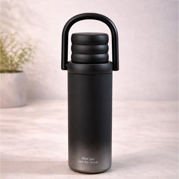 Black 3Stripes Lid Series,  Stainless Steel Kids Water Bottle , 500ml