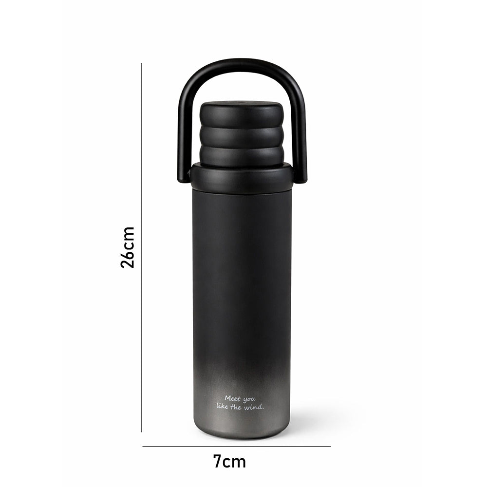 Black 3Stripes Lid Series,  Stainless Steel Kids Water Bottle , 500ml