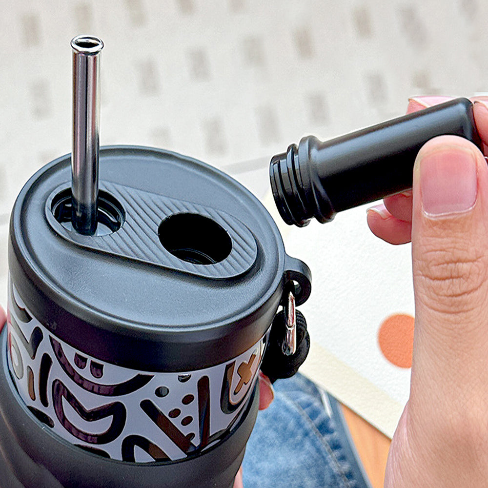 Black Doodle Fluroscent series Stainless Steel Tumbler and water Bottle for Kids and Adults,550ml