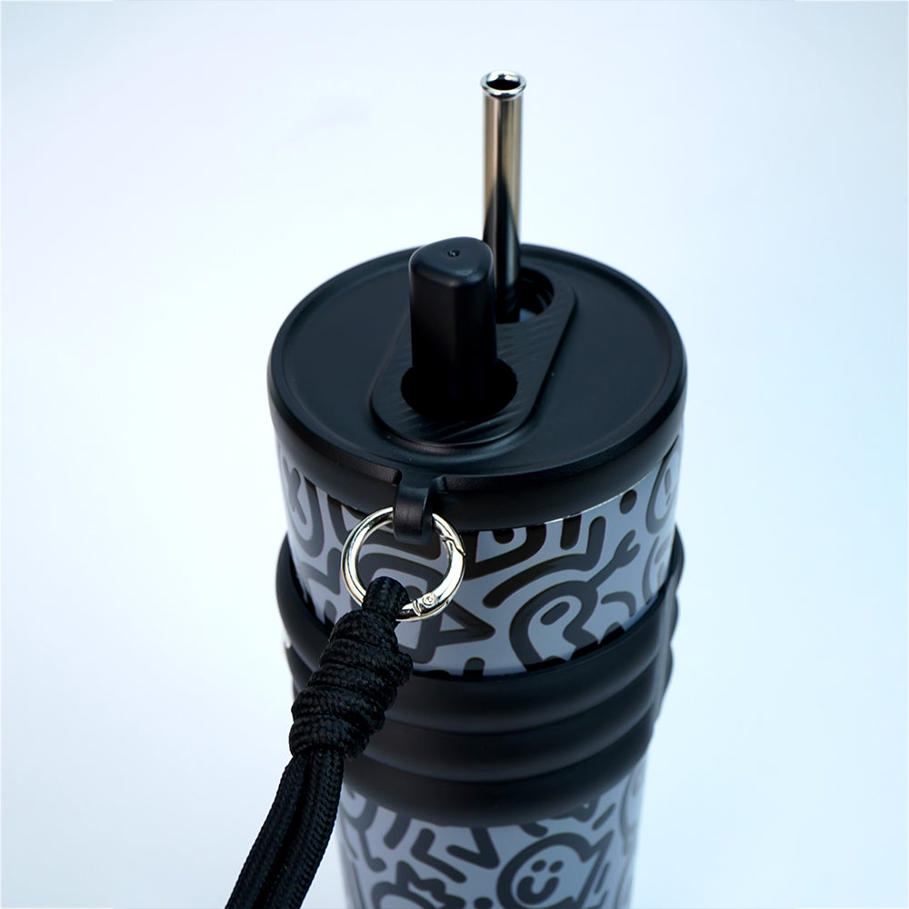 Black Doodle Fluroscent series Stainless Steel Tumbler and water Bottle for Kids and Adults,550ml