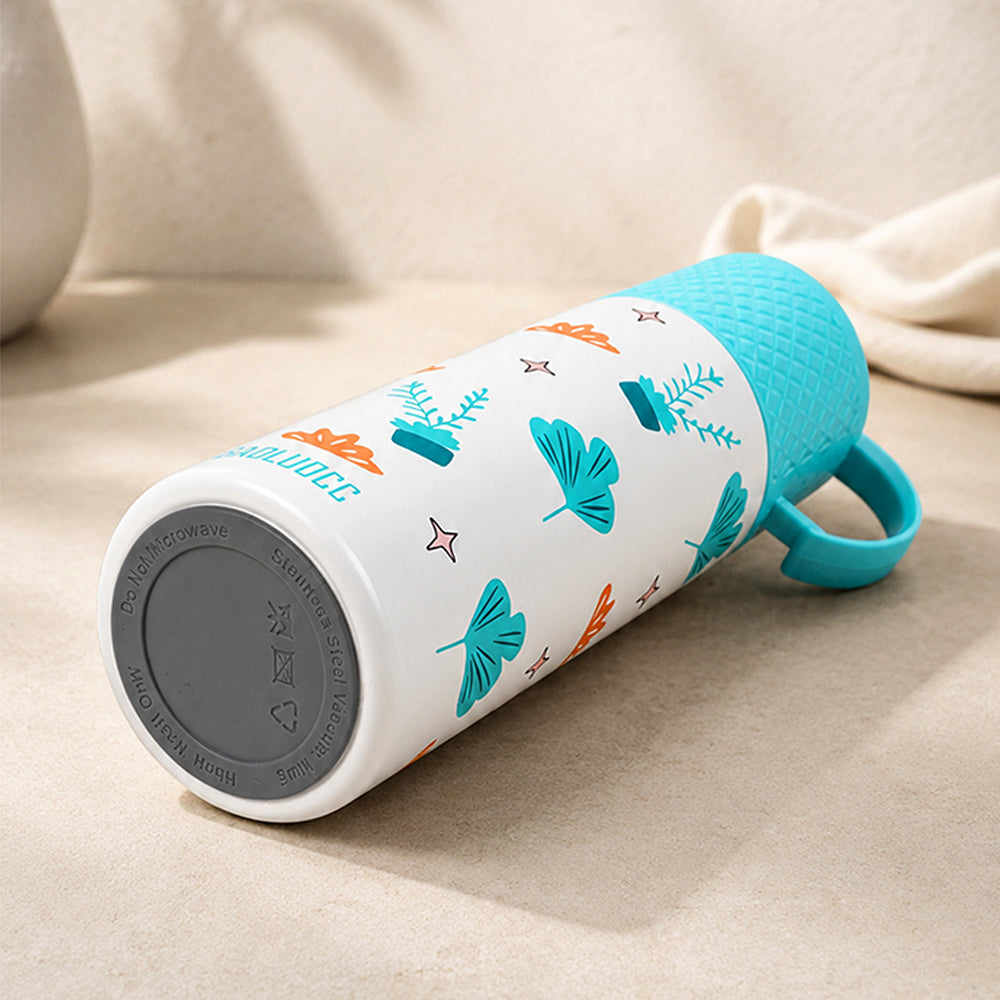 Blue Checks Cup Lid Design, Sleek Stainless Steel Thermos & Water Bottle for Kids, 350ml
