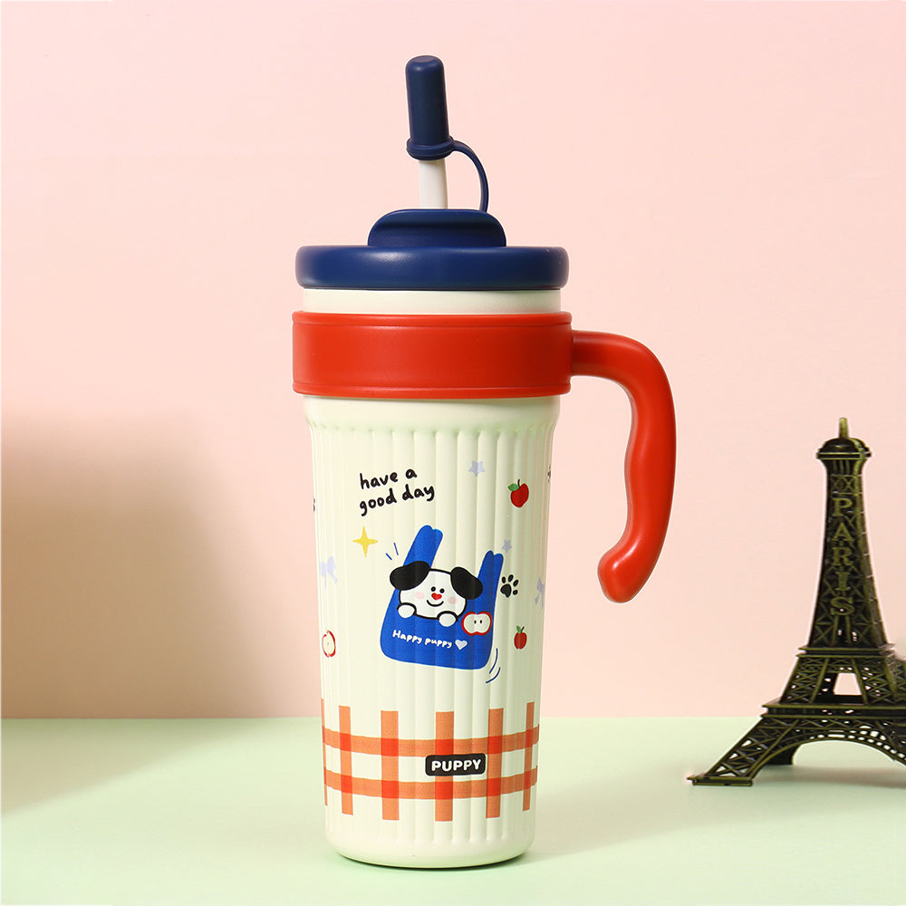 Blue Lid, Bag Puppy, Twilight Tumbler  Series, Stainless Steel Tumbler and Water Bottle for Teens and Adults, 750 ml