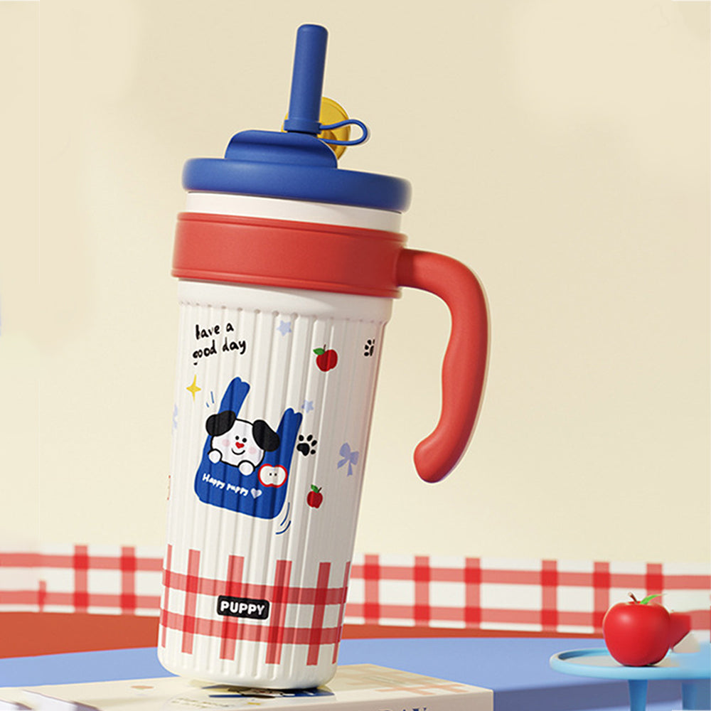 Blue Lid, Bag Puppy, Twilight Tumbler  Series, Stainless Steel Tumbler and Water Bottle for Teens and Adults, 750 ml
