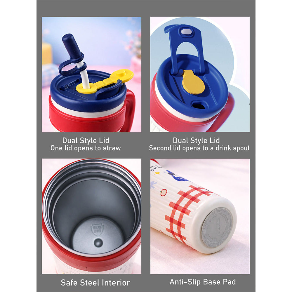 Blue Lid, Bag Puppy, Twilight Tumbler  Series, Stainless Steel Tumbler and Water Bottle for Teens and Adults, 750 ml