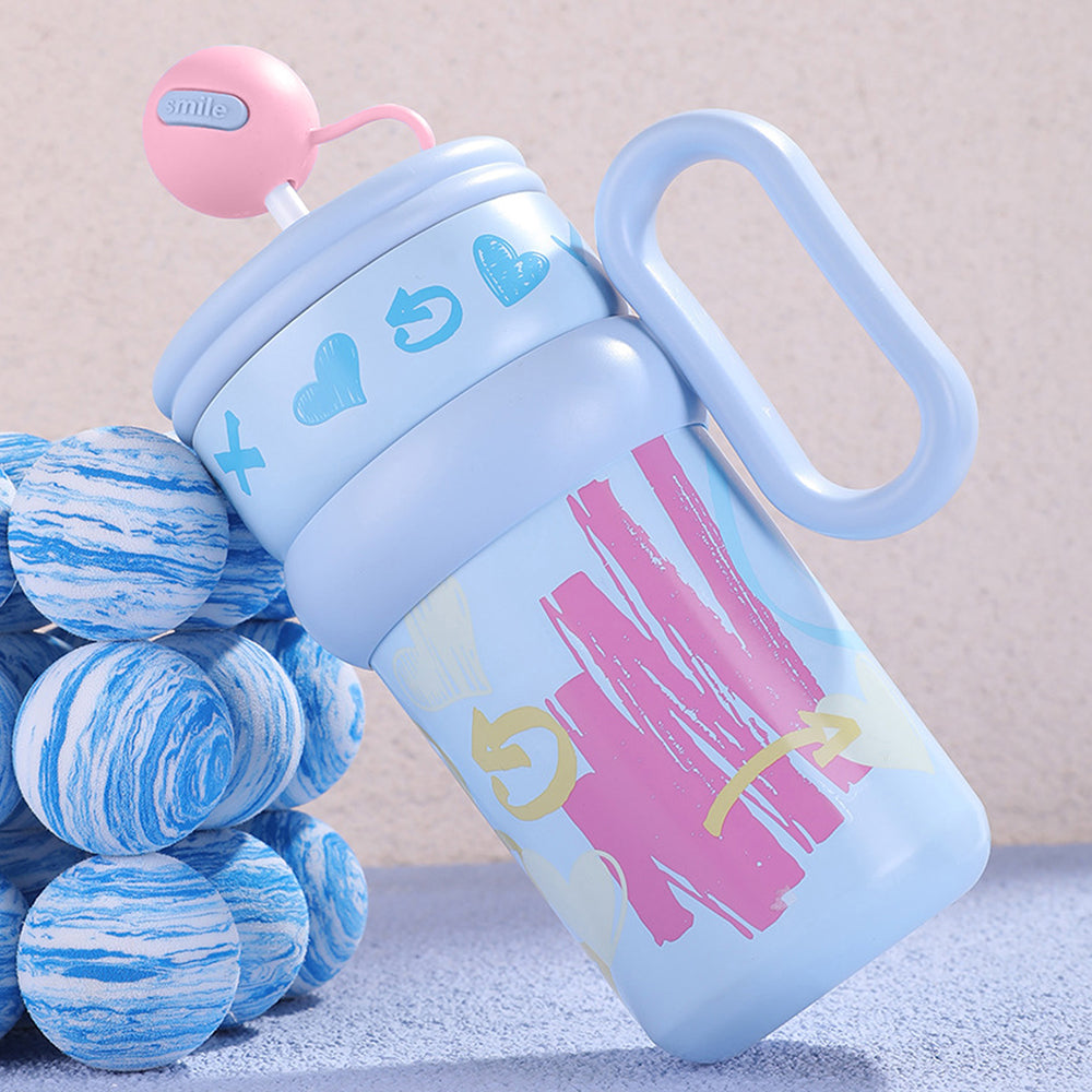 Blue Pastel XOXO series, Stainless Steel Tumbler and Water Bottle for Kids & Adults, 540ml