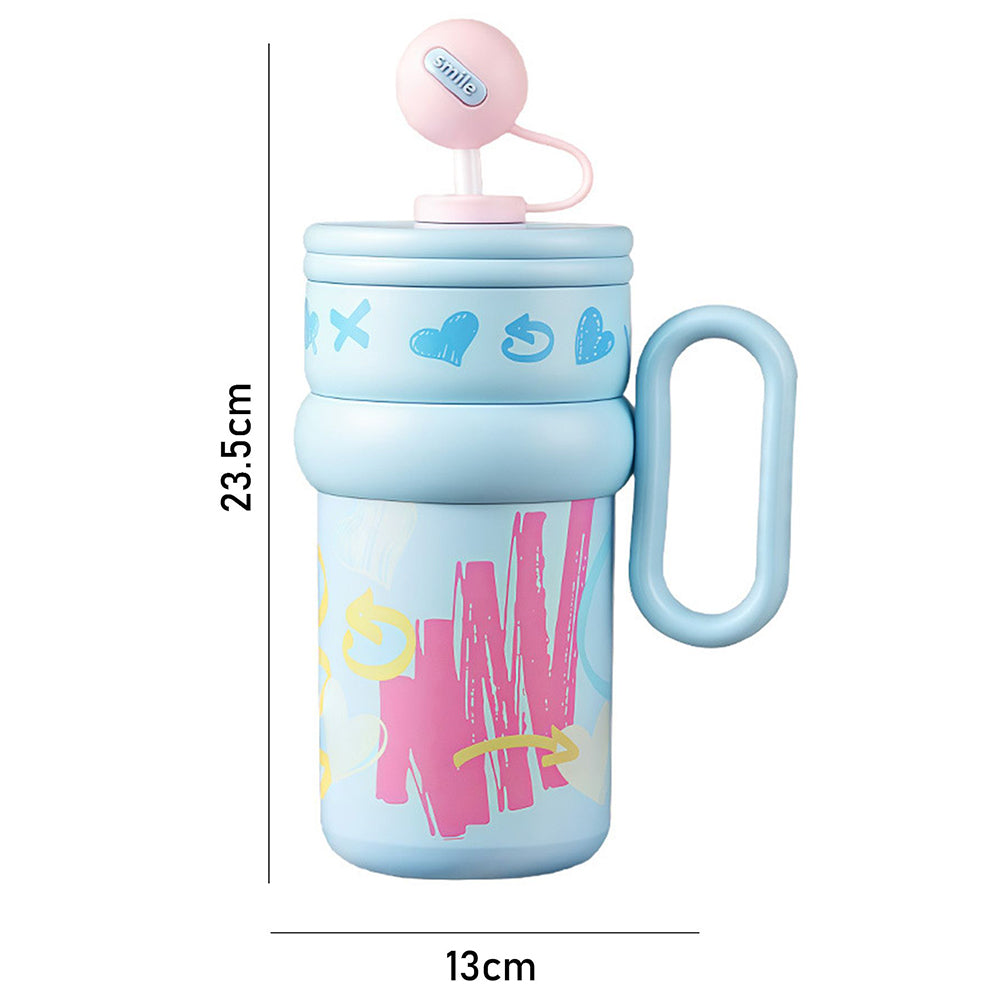Blue Pastel XOXO series, Stainless Steel Tumbler and Water Bottle for Kids & Adults, 540ml