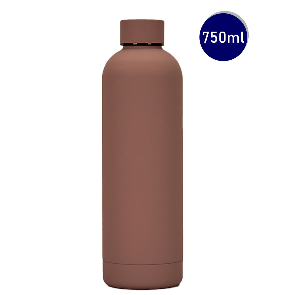 Walnut  Brown Matt Finish Premium Stainless steel Double Wall Bottle for Office, Gym and School, 750ML