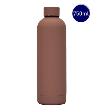 Walnut  Brown Matt Finish Premium Stainless steel Double Wall Bottle for Office, Gym and School, 750ML
