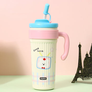 Lt Blue Lid, TV Bear, Twilight Tumbler  Series, Stainless Steel Tumbler and Water Bottle for Teens and Adults, 750 ml