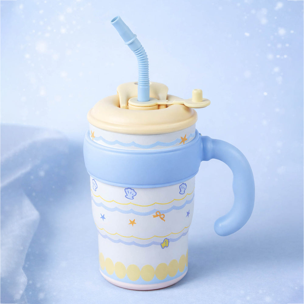 Blue Waves, Bubble Lid series, with detachable infuser Stainless Steel Kids Tumbler Water Bottle , 680ml