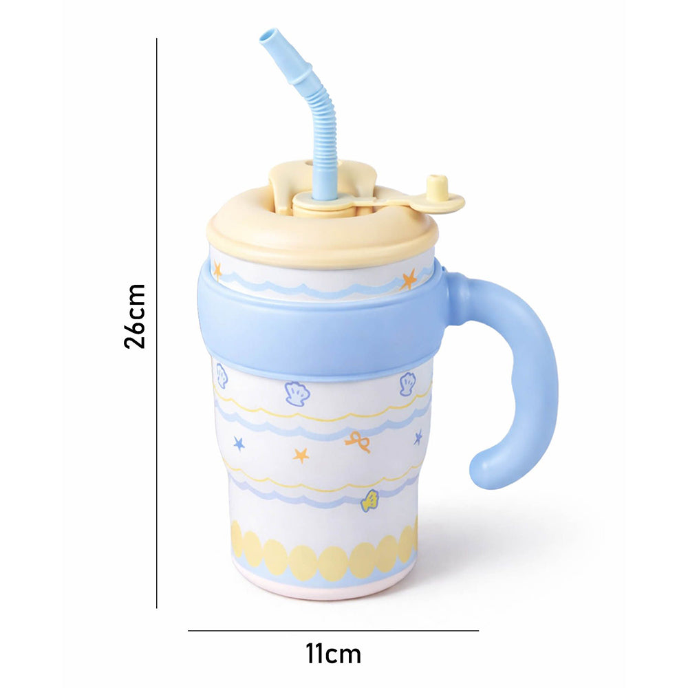 Blue Waves, Bubble Lid series, with detachable infuser Stainless Steel Kids Tumbler Water Bottle , 680ml