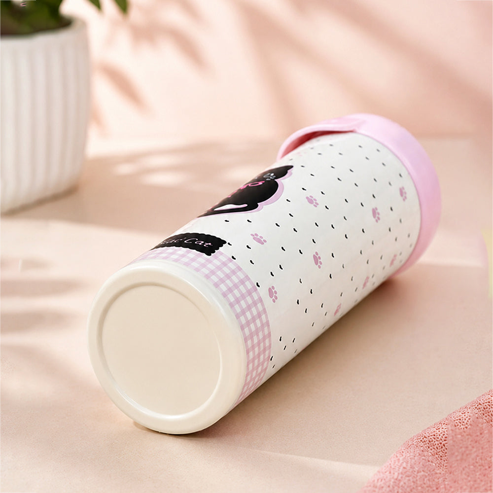 Bow Catty, Black Ball Lid Series, Stainless Steel Tumbler and Water Bottle for Kids & Adults, 650ml