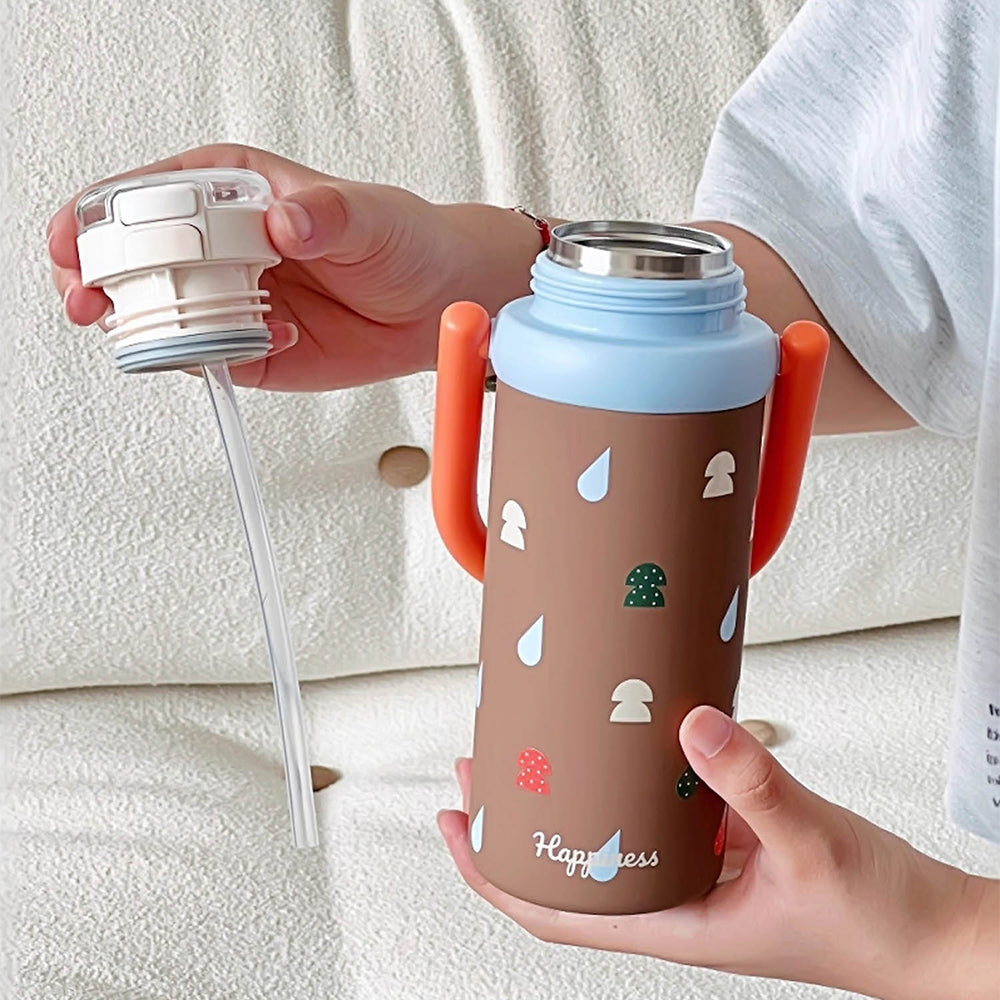 Brown 3Stripes Lid Series,  Stainless Steel Kids Water Bottle , 500ml