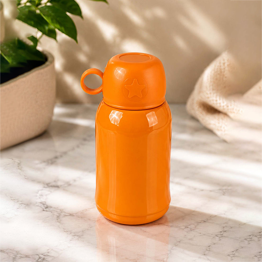 Brown Horse Design,Two Lid Series with Plush Cover, Stainless SteelWater Bottle & Hot thermos flask forKids and Toddlers, 500ml