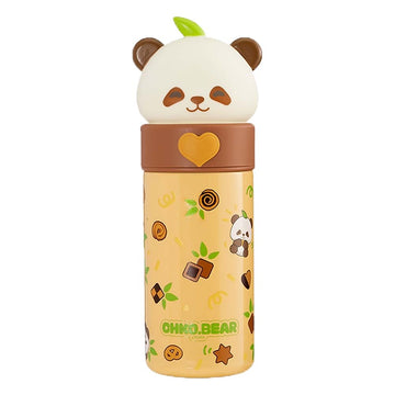 Brown Panda Head Stainless Steel Thermos Water Bottle, 350 ml