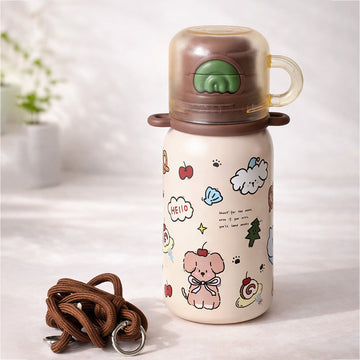Brown Teddy Cuplid Series,  Stainless Steel Kids Water Bottle , 500ml