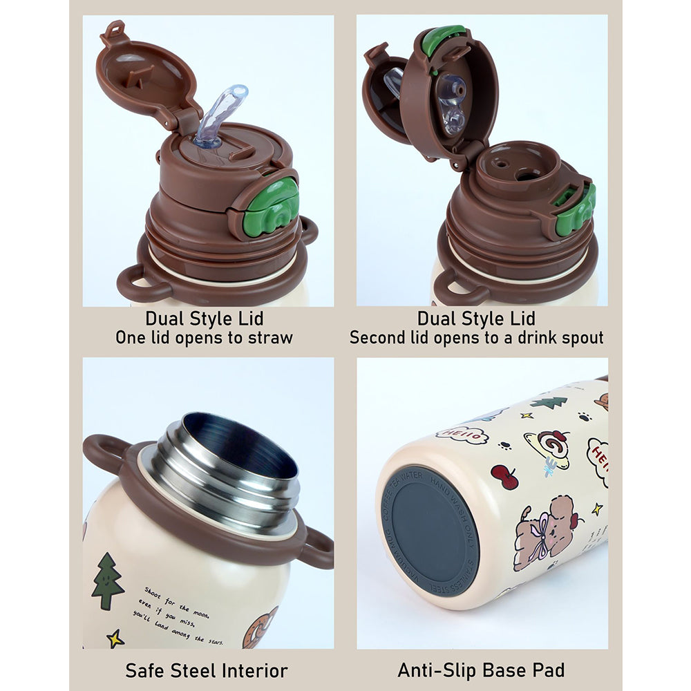 Brown Teddy Cuplid Series,  Stainless Steel Kids Water Bottle , 500ml