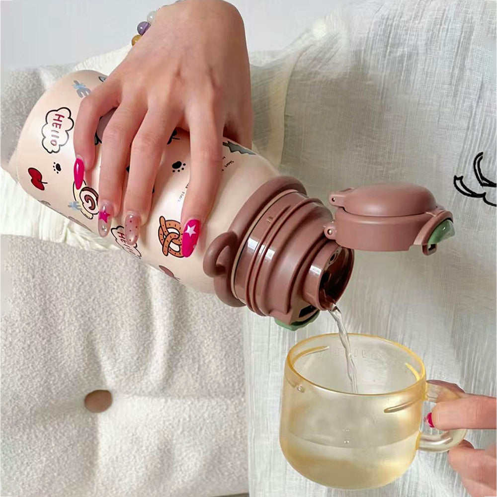 Brown Teddy Cuplid Series,  Stainless Steel Kids Water Bottle , 500ml